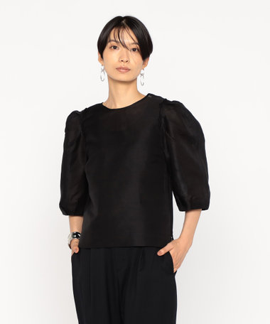 〔 +サイズ 〕 シルク麻二重織 ブラウス