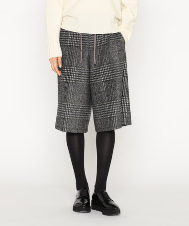 〔 +サイズ 〕 グレンチェックジャージー ハーフパンツ