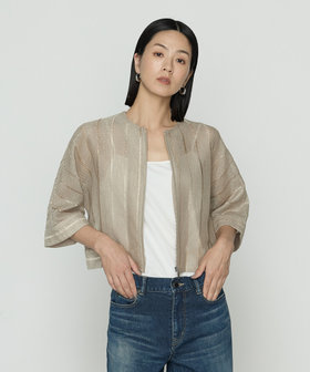 〔 +サイズ 〕 空羽カラミ ブルゾン