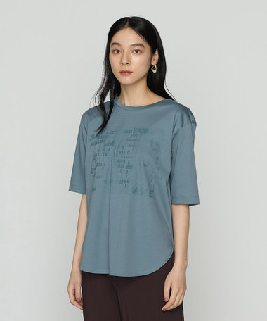 FISICO 売れ筋商品|||フィジコ Tシャツ トップス レディース Tops Green サイズ 〕 プレミアムスムース デジロゴプリントTシャツ（28