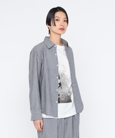 〔 +サイズ 〕 SUPER120’Sストライプ コンパクトシャツ