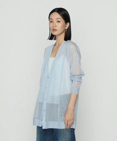 〔 +サイズ 〕 シアーVネック カーディガン