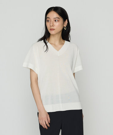 〔 +サイズ 〕 コイルヤーン Vネックニット