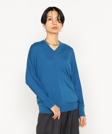 〔 +サイズ 〕 梳毛Vネック ニット