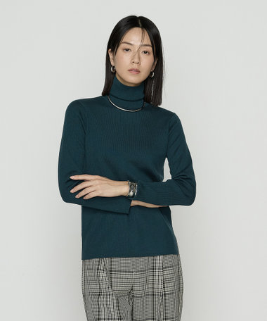 〔 +サイズ 〕 リブ タートルネック