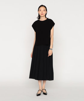 コムデギャルソン　ローブドゥシャンブル　ネイビー ひだ折りフレアスカート ローブドシャンブル コムデギャルソンrobe de chambre COMME des