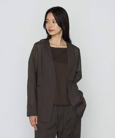 〔 TALLサイズ 〕 【セットアップ対応】シアーボイルストライプ ジャケット