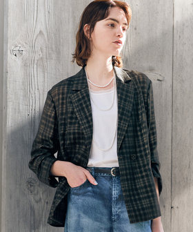 〔 TALLサイズ 〕 【セットアップ対応】接結チェック シアージャケット