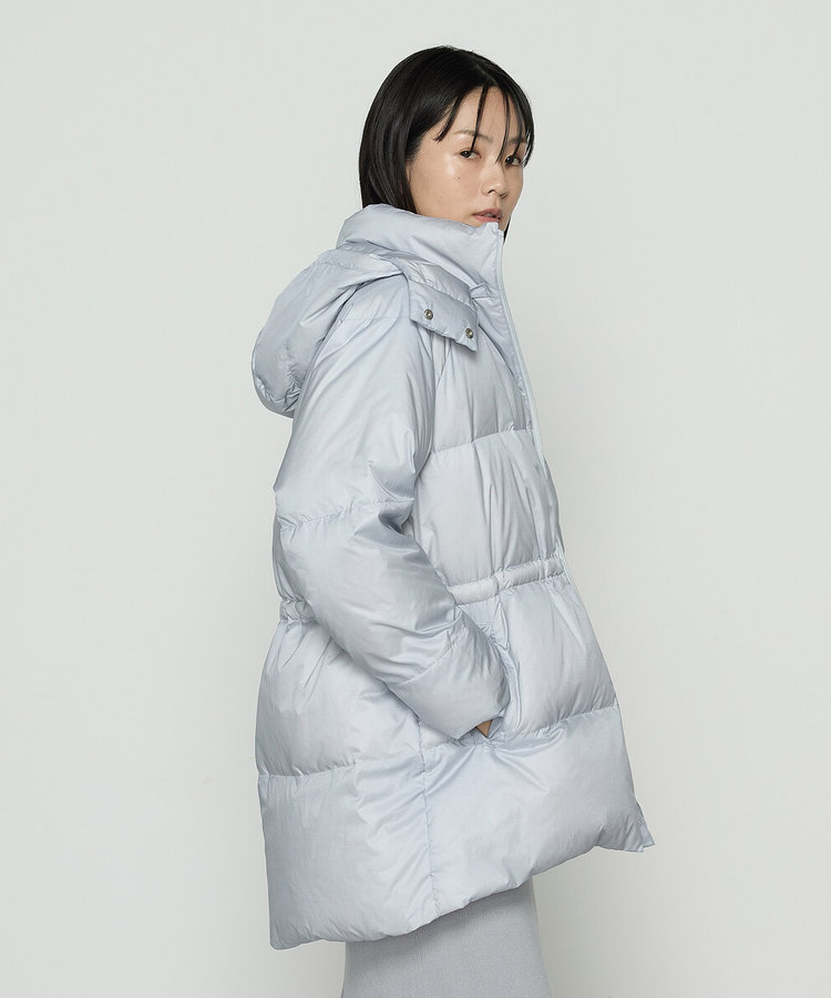 FR2GOLF ダウン　レディース TALLサイズ 〕 ライトナイロンタフタ フード付きダウンコート（34