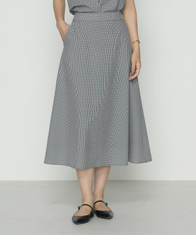 〔 TALLサイズ 〕 シアーサッカーギンガム フレアスカート