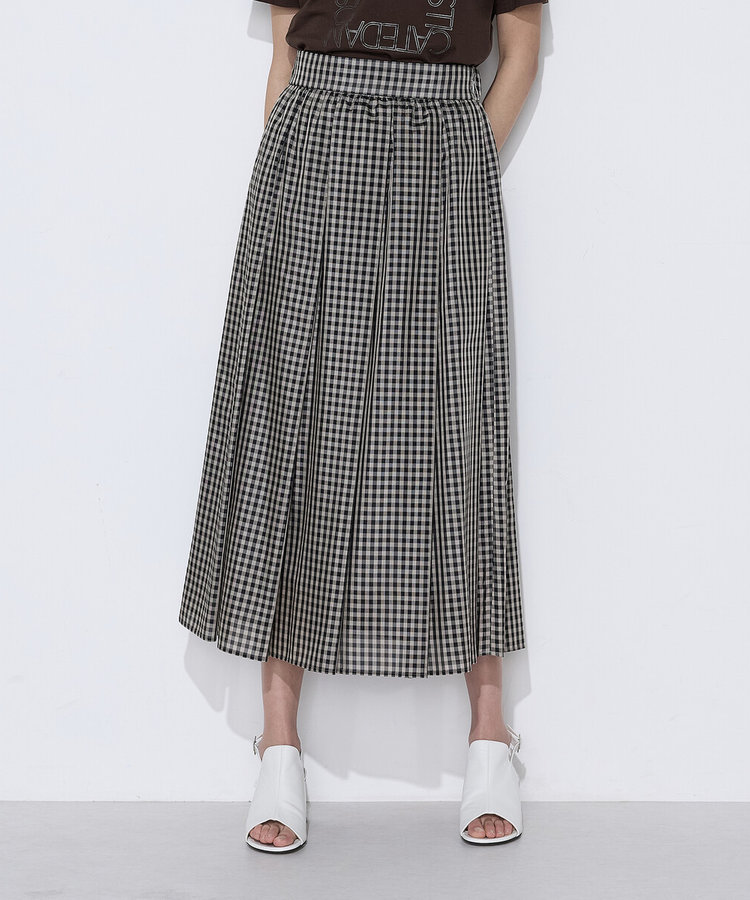 〔 TALLサイズ 〕 先染めシアーチェック タックスカート