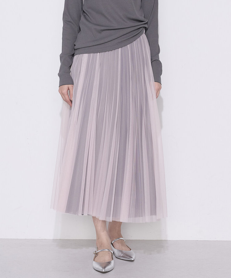 【美品】ファビアナフィリッピ　プリーツロングスカート シルクコットン XL FRAY I.D（フレイ・アイディー） 割繊チンツプリーツスカート 21春夏