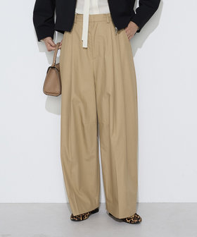 〔TALLサイズ〕強撚コットンツイル ワイドタックカーブパンツ