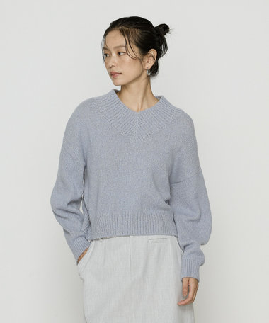 〔 TALLサイズ 〕 和紙ブークレー Vネックプルオーバー