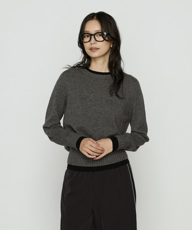 〔 TALLサイズ 〕 カシミヤ混ウール バイカラーニット