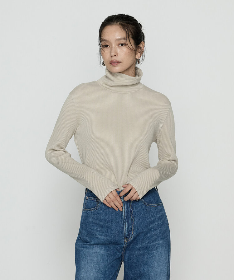 TALLサイズ 〕 ラグウォームリブニット タートルネックプルオーバー