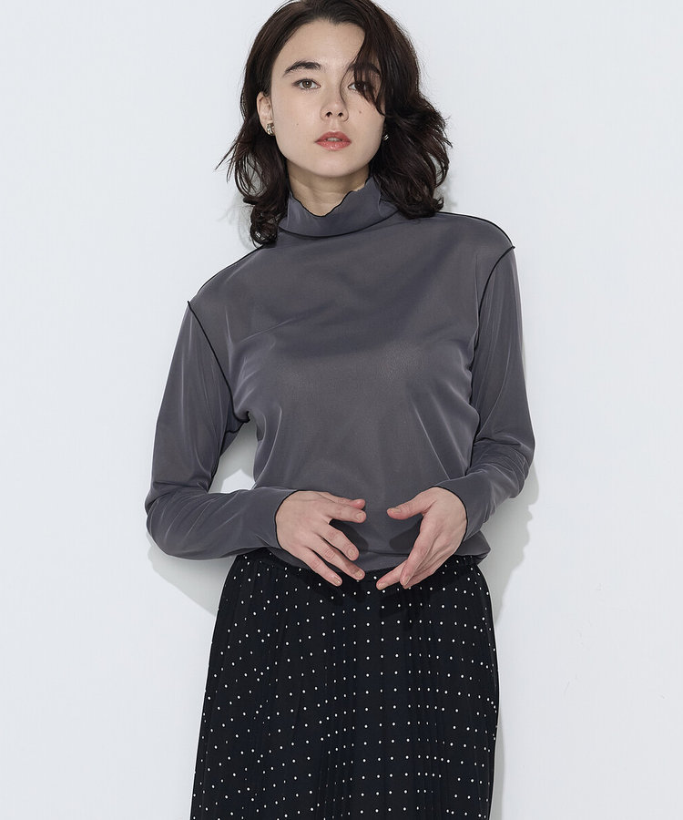 〔 TALLサイズ 〕 ソフトチュール×ウーリー分繊トリコット広巾 プルオーバー