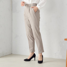 【美しい ベーシックパンツ】裏起毛カルゼ　テーパードパンツ