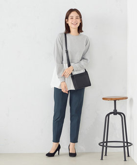 カッコ綺麗な万能テーパードパンツ 美しい ベーシックパンツ】裏起毛カルゼ テーパードパンツ（38
