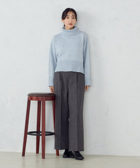 シャンブレー センタープレス ワイドパンツ（38-52PI60-204