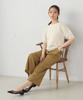 新品未使用:ミカコナカムラMFilのベージュのロングワイドパンツ