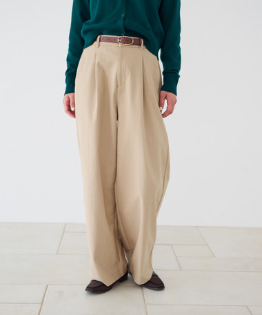 【美しいベーシックパンツ】ワイドシルエット チノパンツ