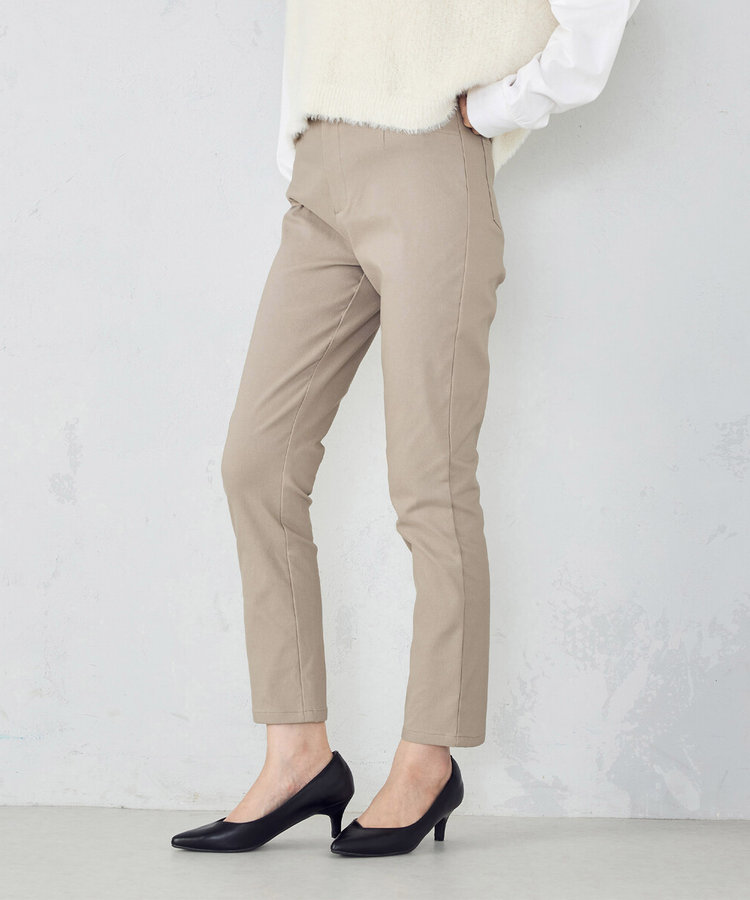 【美しいベーシックパンツ】裏起毛　ハイテンションパンツ