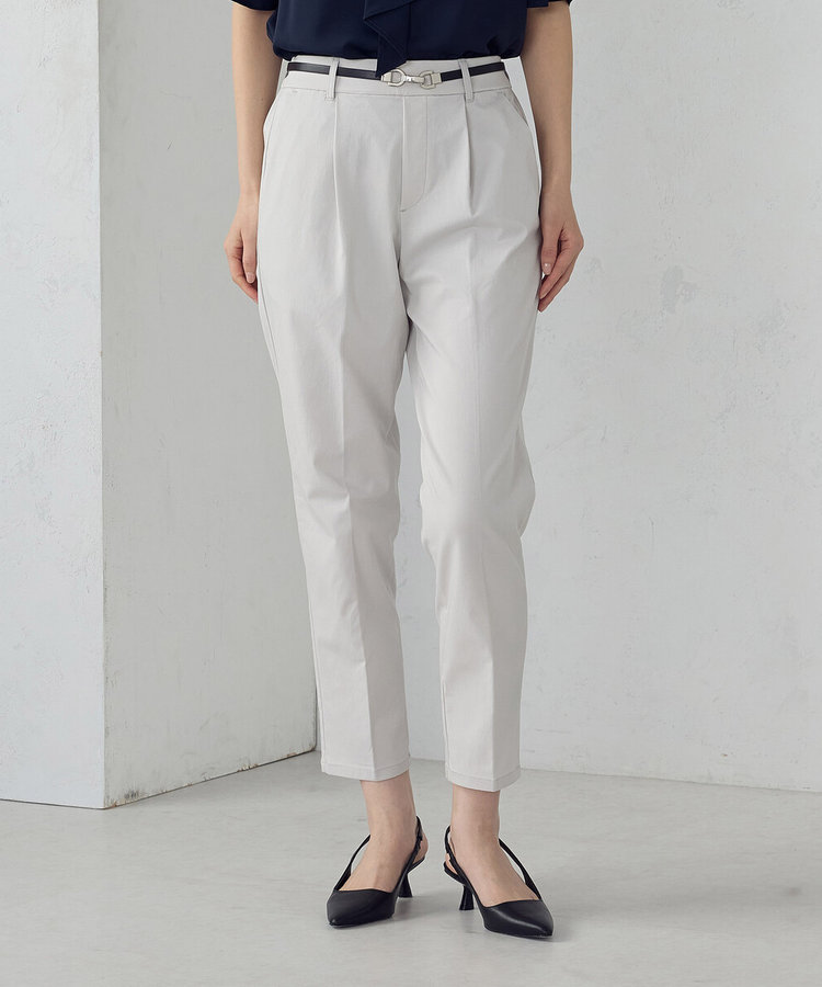 美しいベーシックパンツ】ストレッチツイル テーパードパンツ（38