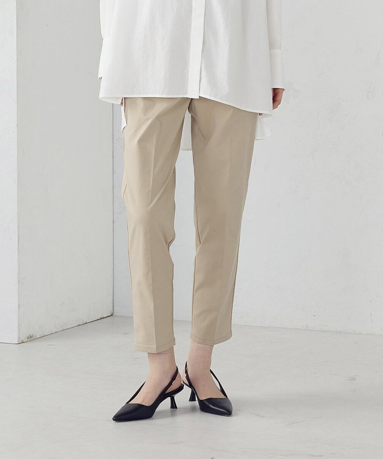美しいベーシックパンツ】ストレッチツイル テーパードパンツ（38