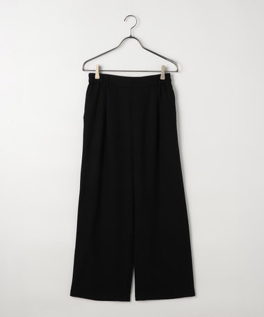 【美しいベーシックパンツ】へリンボーンワイドパンツ