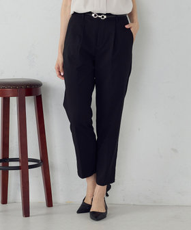 【美しいベーシックパンツ】ストレッチツイル テーパードパンツ