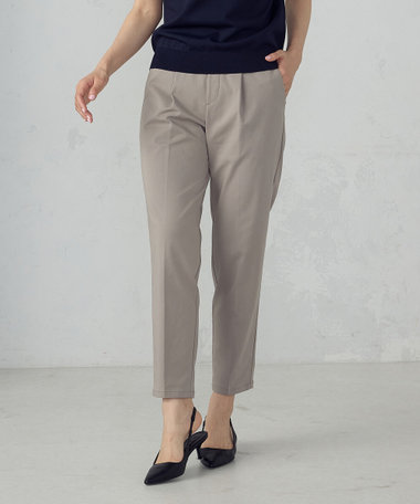 【美しいベーシックパンツ】ストレッチツイル テーパードパンツ