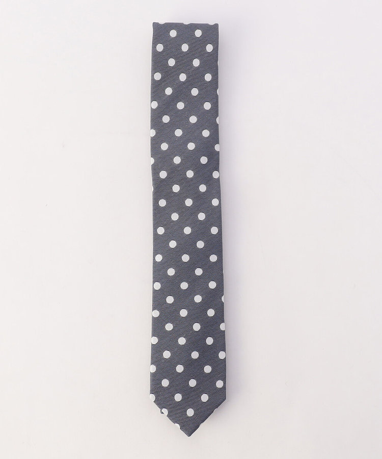 シルク 100％】デニムライク ドット ネクタイ（47-06NG04-204