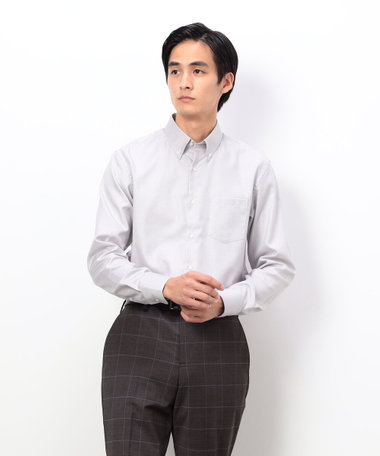 コンパクト千鳥柄 釦ダウンドレスシャツ