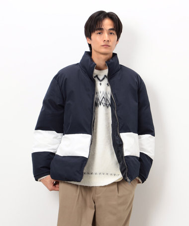 ポリエステル タッサー 機能中綿 ブロッキング スタンドカラーブルゾン