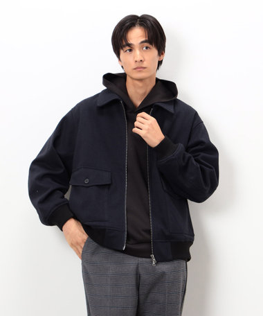 ジャージー ツイード ジップブルゾン