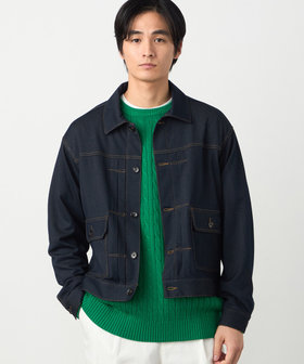 ガムストレッチ デニムライクジャージー Gジャンタイプブルゾン