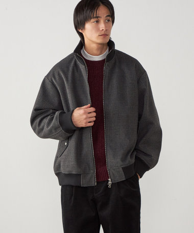 リブ衿スタンドカラー ZIPブルゾン