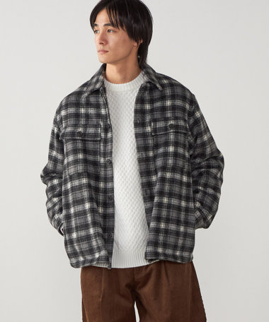 ウールライクチェック CPOシャツブルゾン