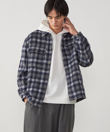 ウールライクチェック CPOシャツブルゾン