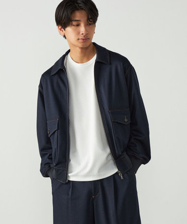 ガムストレッチ デニムライクブルゾン
