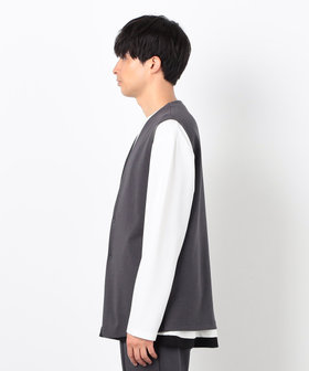 DESIGNWORKS ダンボール素材ストレッチジレ セットアップ対応】綿混ダンボールニット ジレ（47-24VK02-205