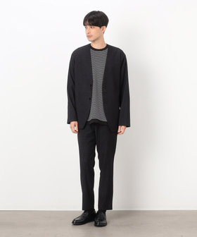 セットアップ対応】デニムライクジャージー ラペルレス ジャケット（47