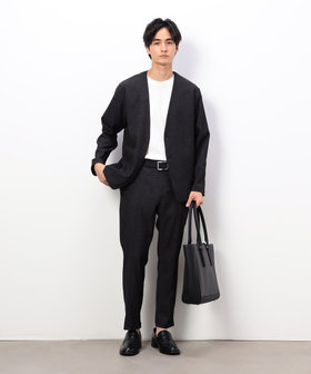 セットアップ対応】デニムライクストレッチ ノーカラー