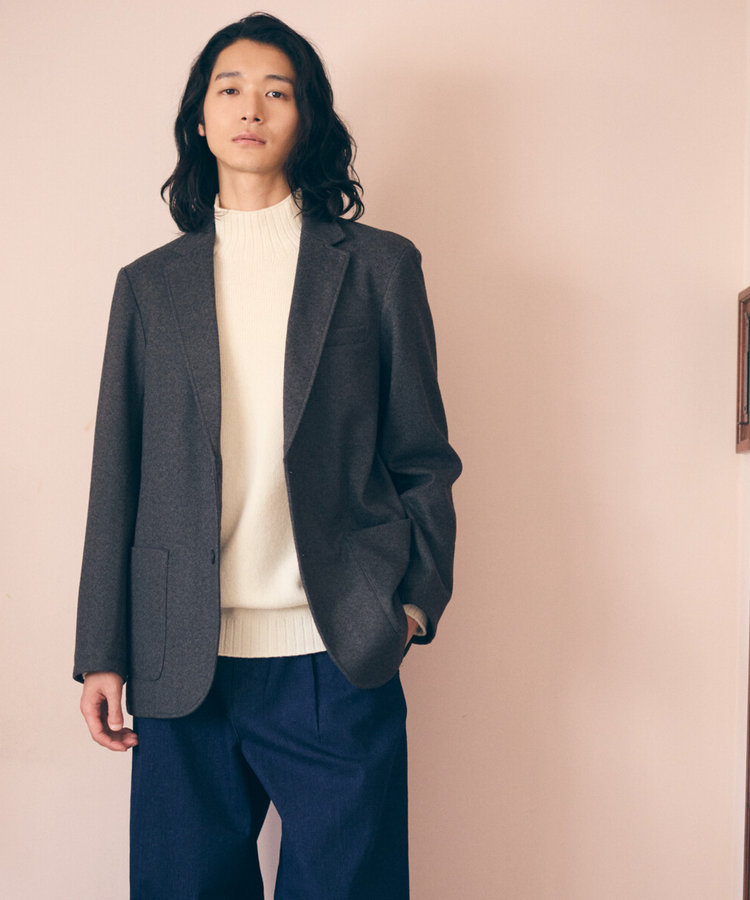セットアップ対応】ジャージー ツイード テーラードジャケット（47