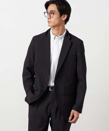 【セットアップ対応】【ウォッシャブル】リネンライクポリエステル テーラードジャケット