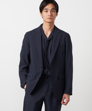 【セットアップ対応】【ウォッシャブル】リネンライクポリエステル テーラードジャケット