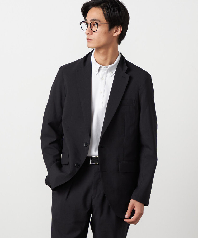【セットアップ対応】【ウォッシャブル】リネンライクポリエステル テーラードジャケット