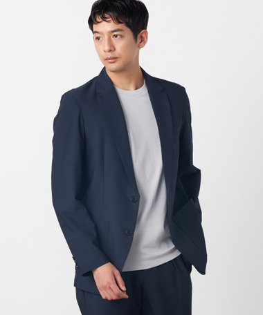 【セットアップ対応・ウォッシャブル】ポリエステル シアサッカー テーラードジャケット