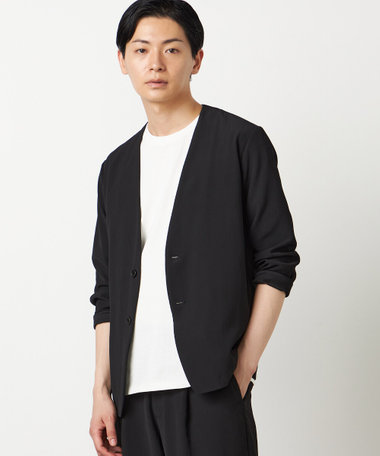 【セットアップ対応】楊柳ポリエステル ノーカラージャケット